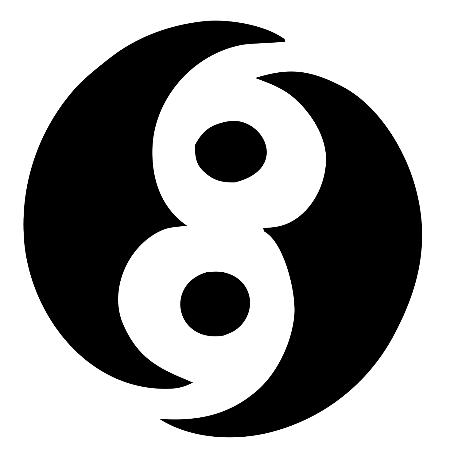 Figure Eight Yin Yang Logo #ffffff/#000000