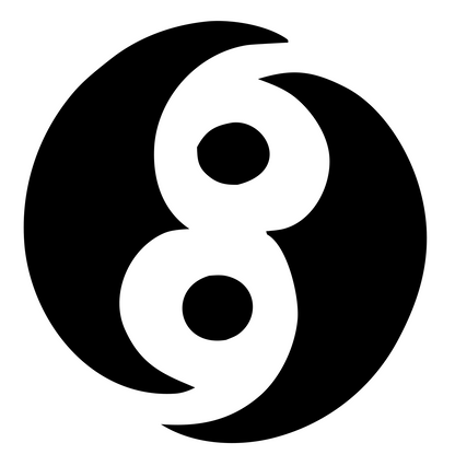 Figure Eight Yin Yang Logo #ffffff/#000000