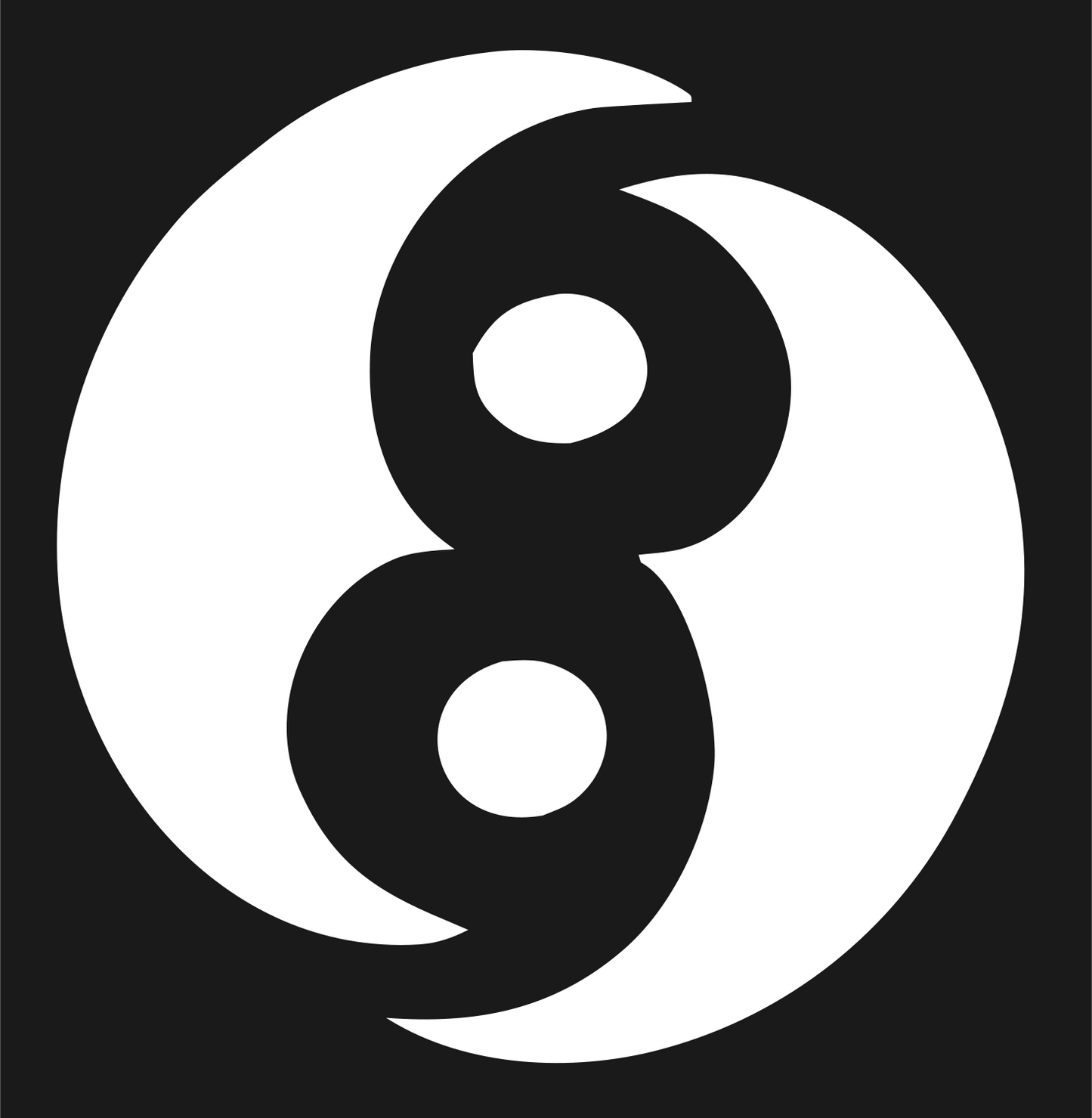Figure Eight Yin Yang Logo #1a1a1a/#ffffff