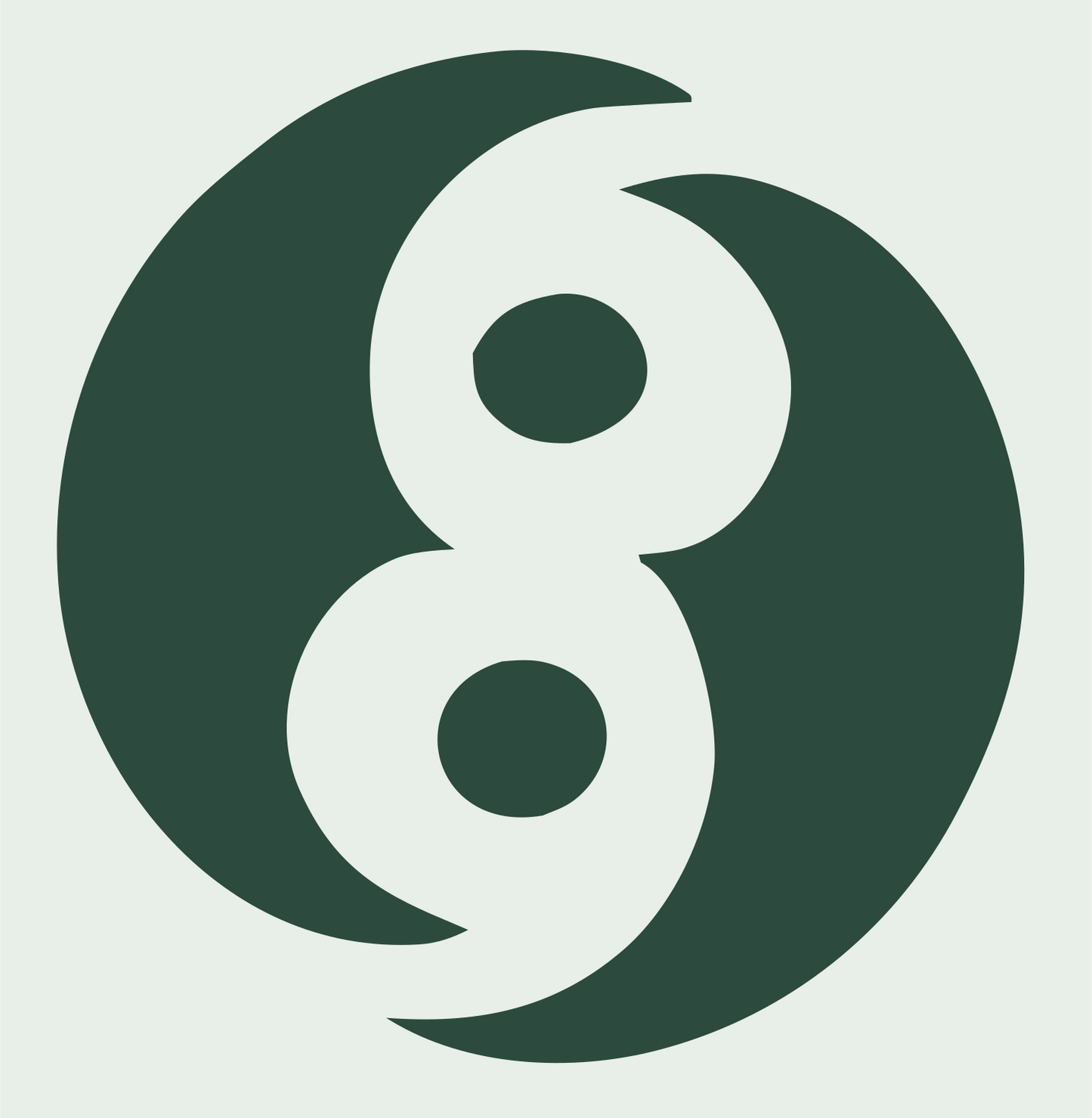 Figure Eight Yin Yang Logo #e8efe9/#2d4a3e