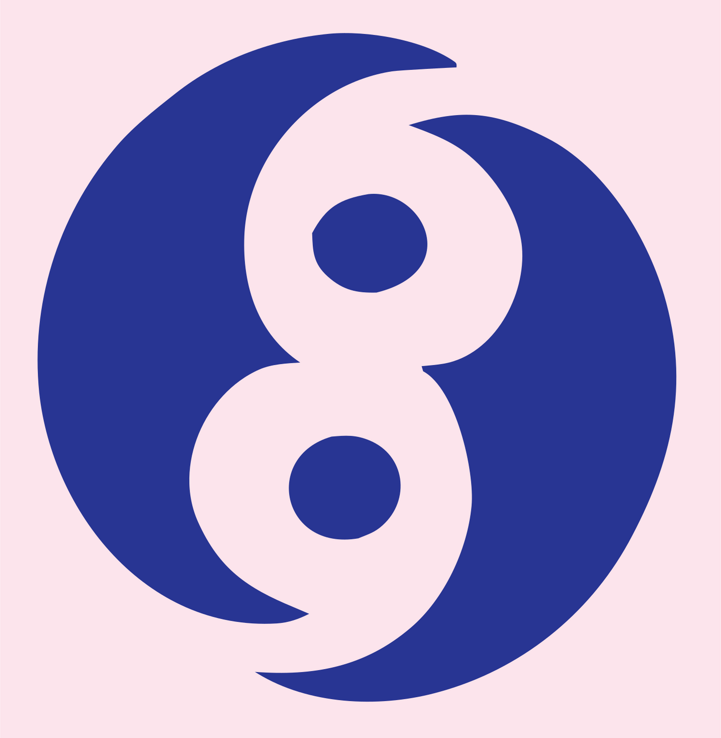 Figure Eight Yin Yang Logo #fce4ec/#283593