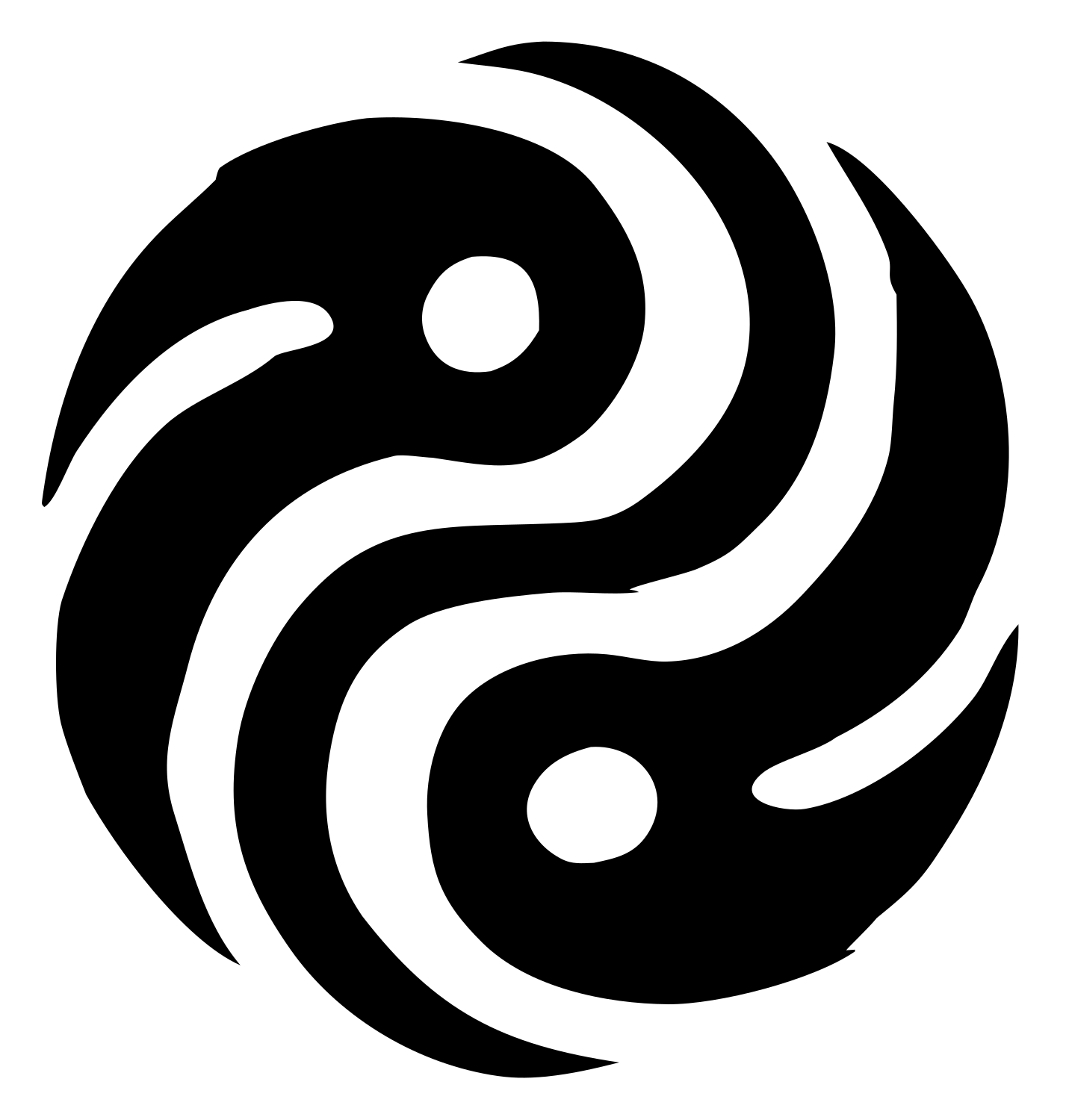 Tribal Swoosh Yin Yang Logo #ffffff/#000000