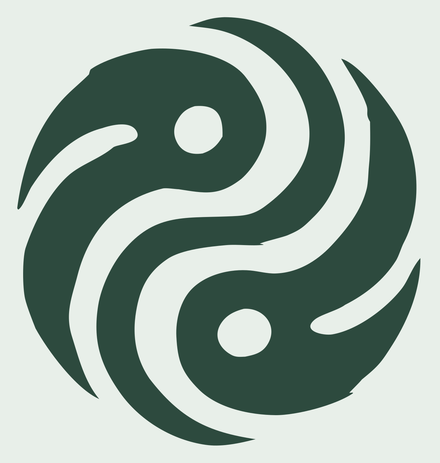 Tribal Swoosh Yin Yang Logo #e8efe9/#2d4a3e