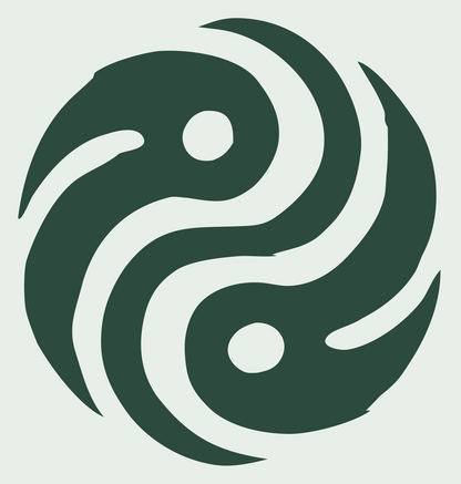 Tribal Swoosh Yin Yang Logo #e8efe9/#2d4a3e