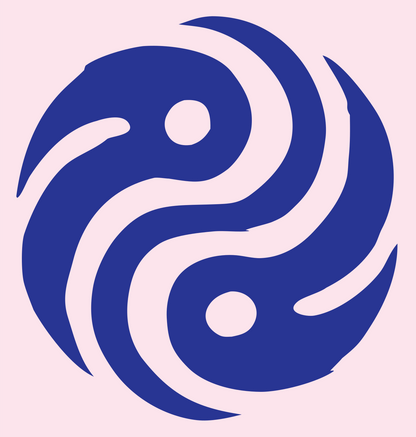 Tribal Swoosh Yin Yang Logo #fce4ec/#283593