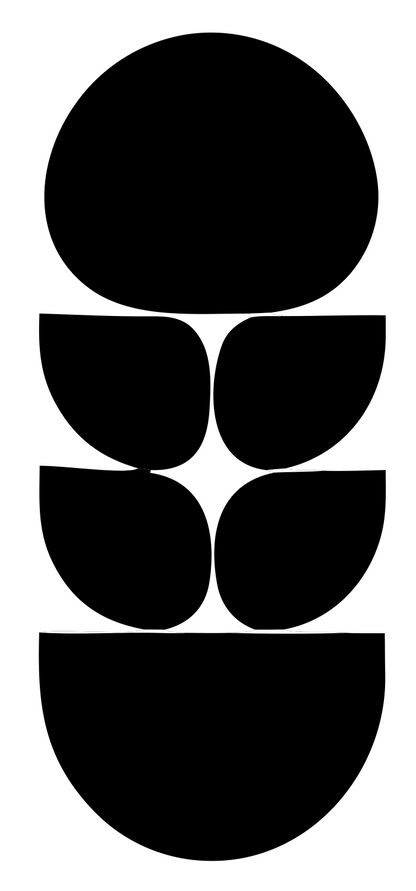 Stacked Shapes Om Logo #ffffff/#000000