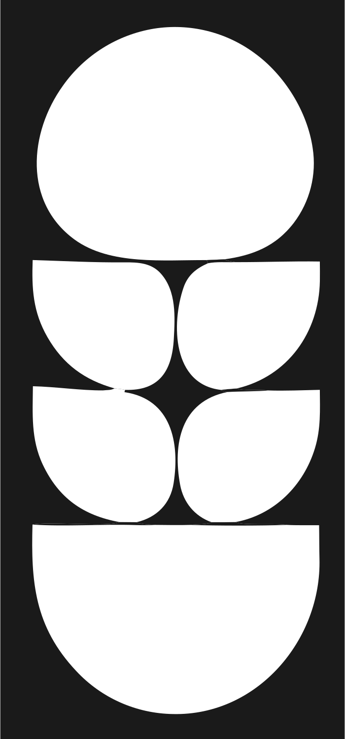 Stacked Shapes Om Logo #1a1a1a/#ffffff