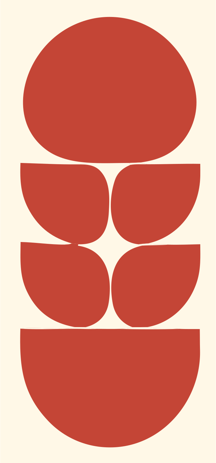 Stacked Shapes Om Logo #fff8e7/#c44536