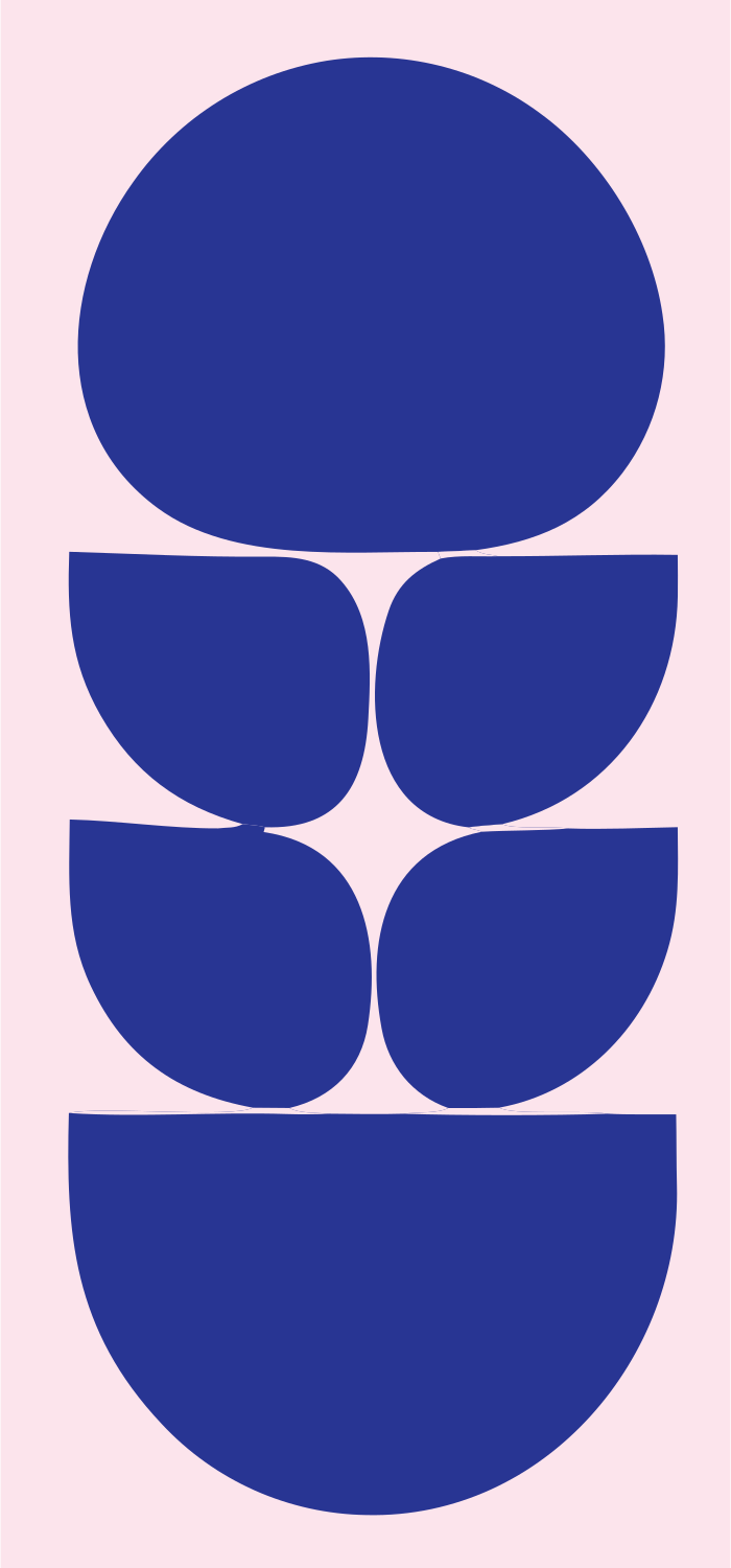 Stacked Shapes Om Logo #fce4ec/#283593