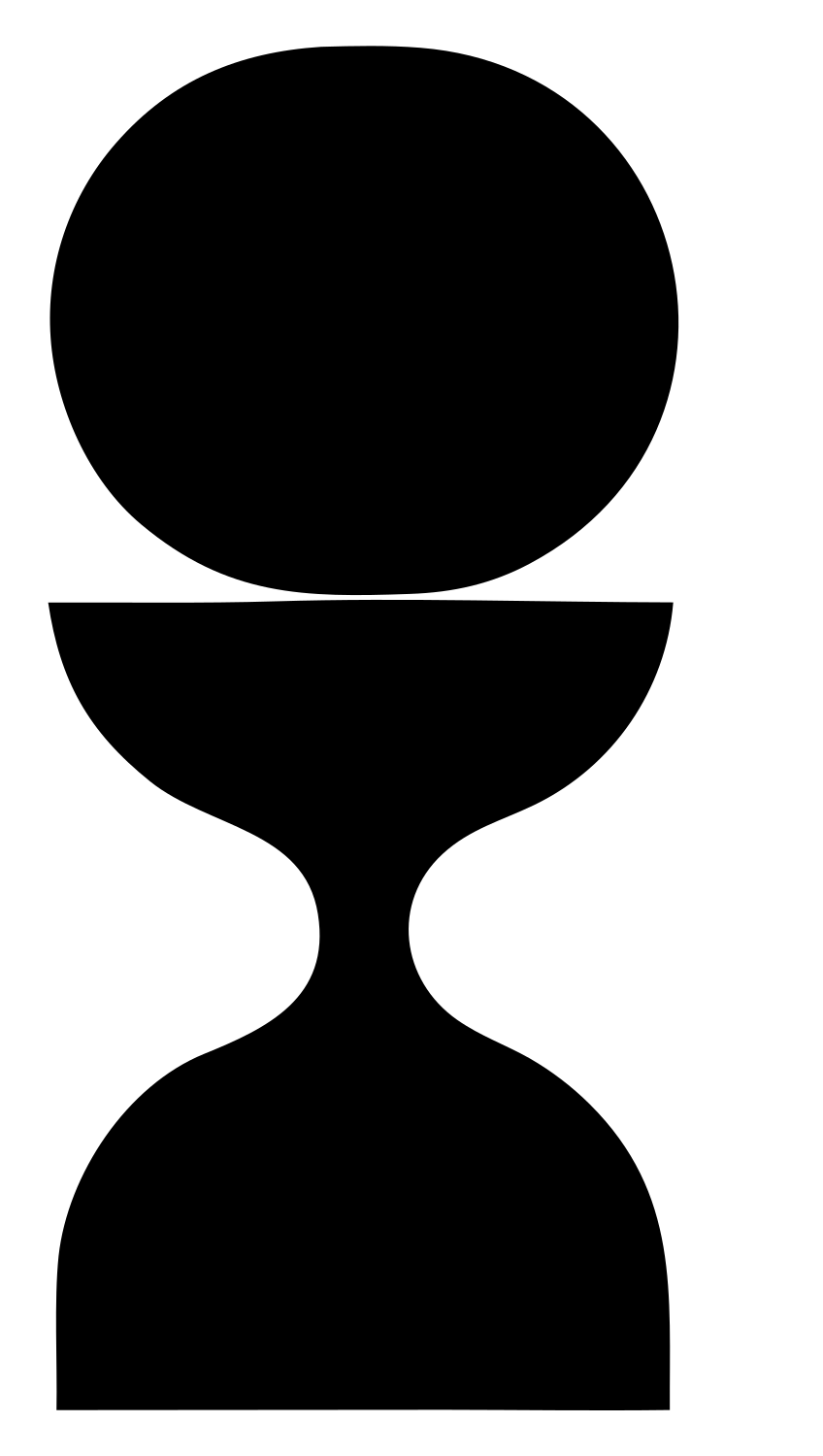 Oval Hourglass Figure Logo #ffffff/#000000