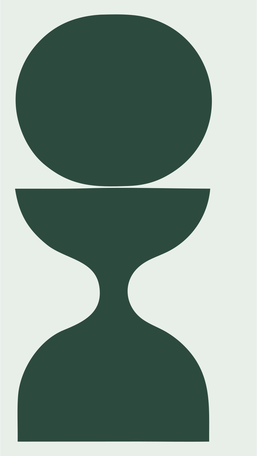 Oval Hourglass Figure Logo #e8efe9/#2d4a3e