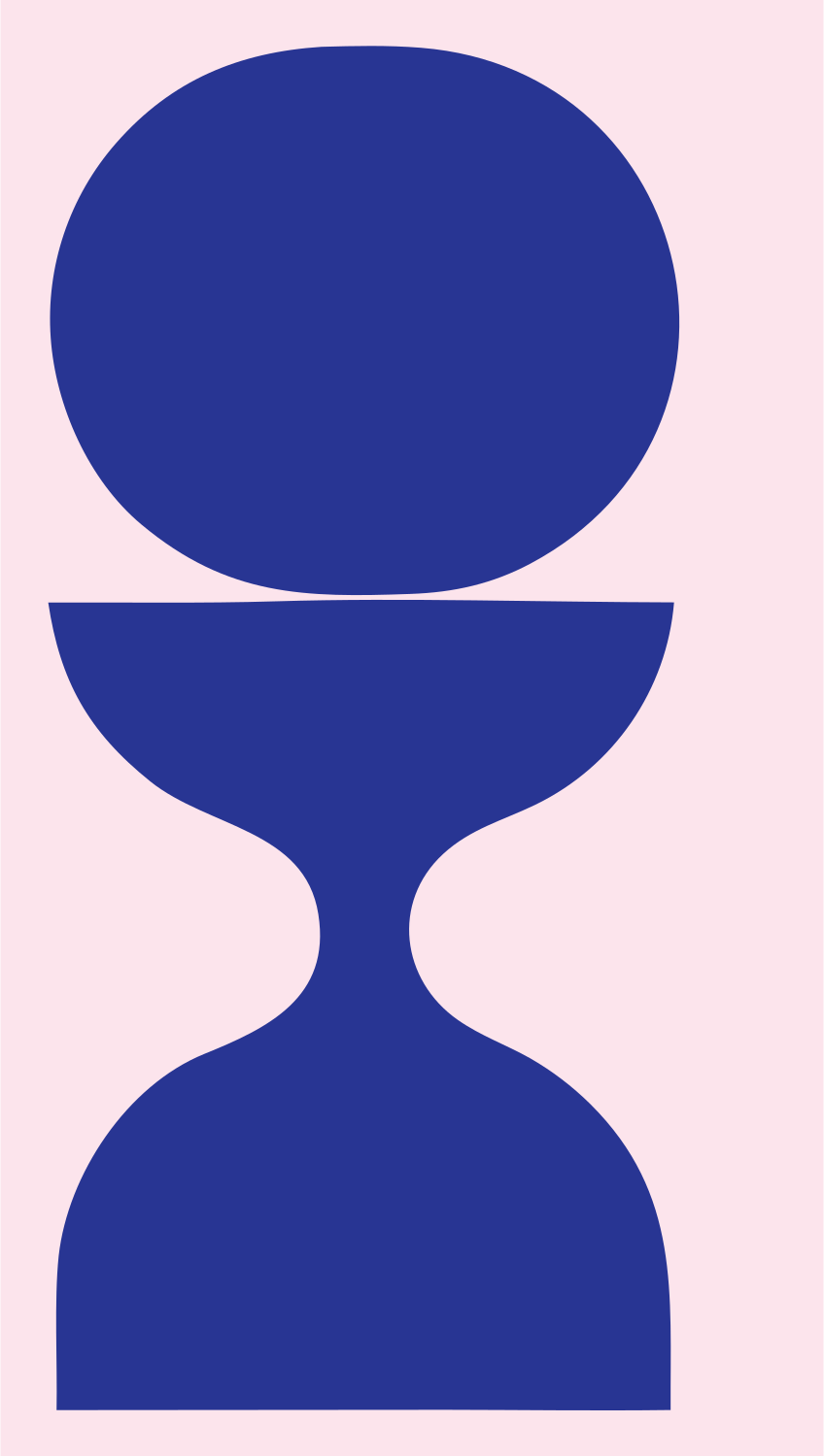 Oval Hourglass Figure Logo #fce4ec/#283593