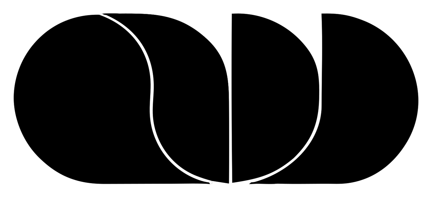 Layered Oval Halves Logo #ffffff/#000000