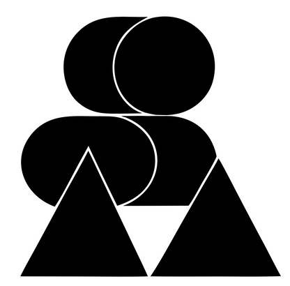 Overlapping Ovals Triangles Logo #ffffff/#000000