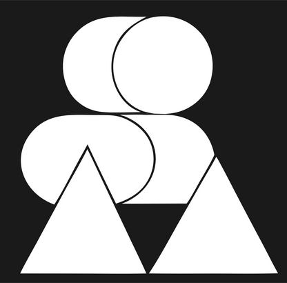 Overlapping Ovals Triangles Logo #1a1a1a/#ffffff