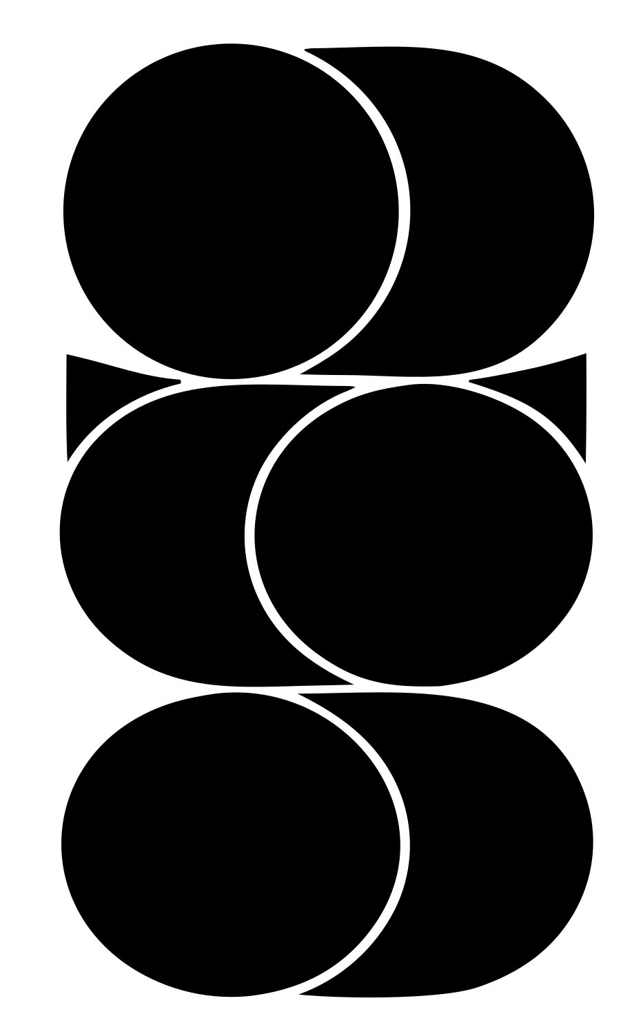 Layered Circles Overlap Logo #ffffff/#000000