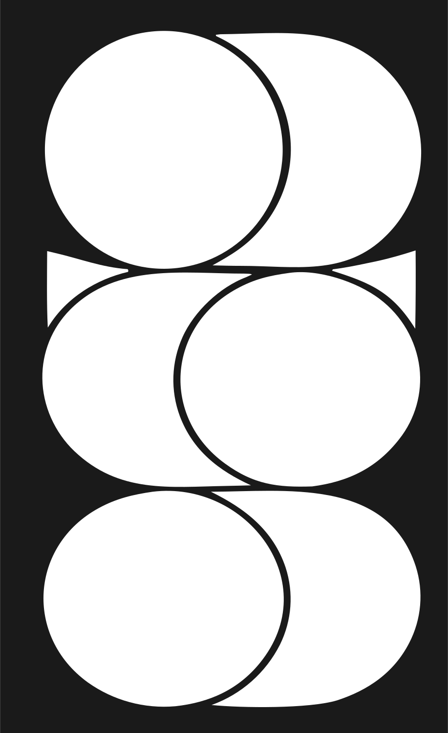 Layered Circles Overlap Logo #1a1a1a/#ffffff