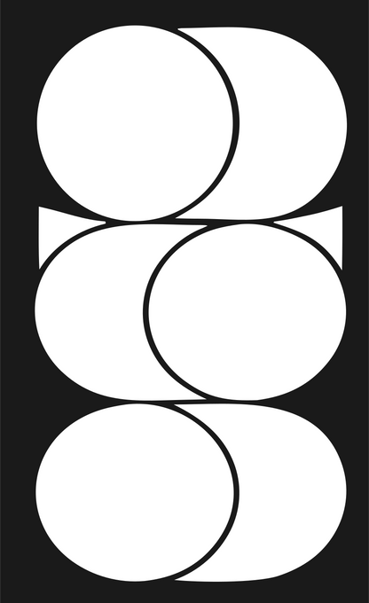 Layered Circles Overlap Logo #1a1a1a/#ffffff