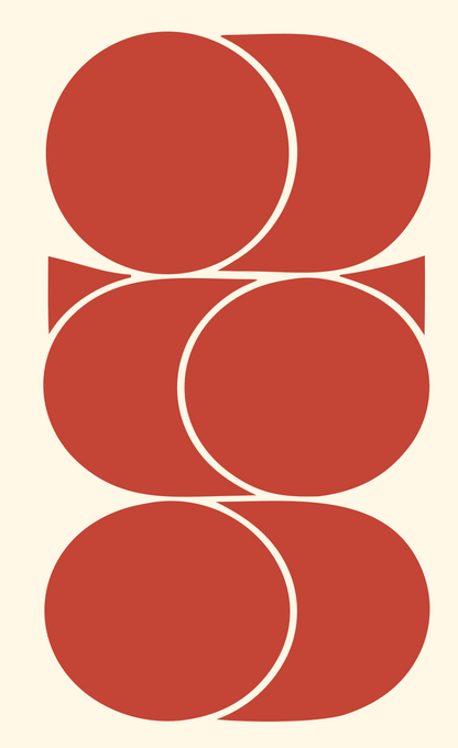 Layered Circles Overlap Logo #fff8e7/#c44536