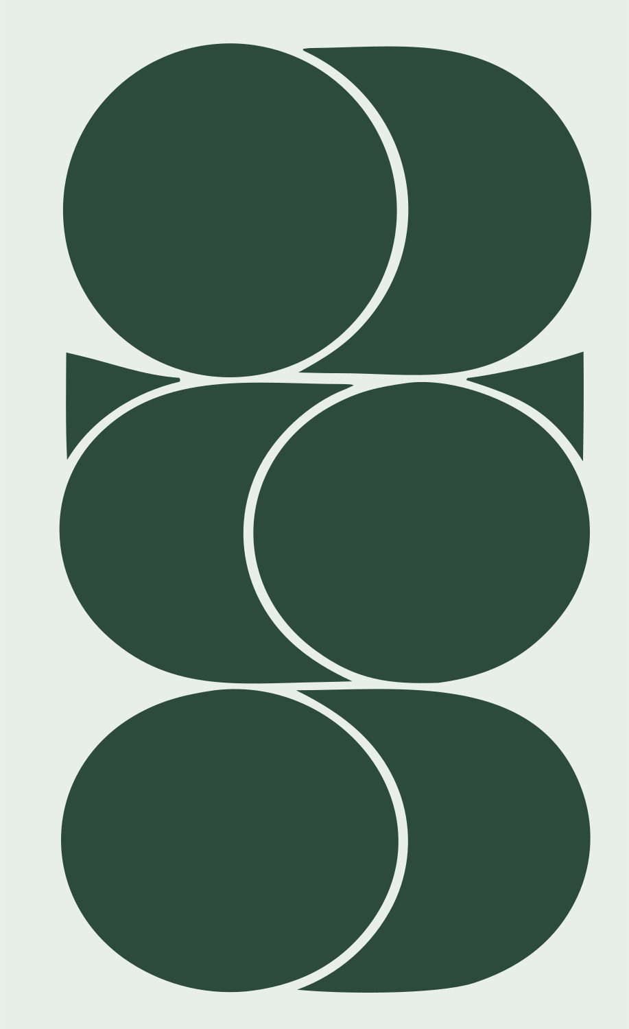 Layered Circles Overlap Logo #e8efe9/#2d4a3e