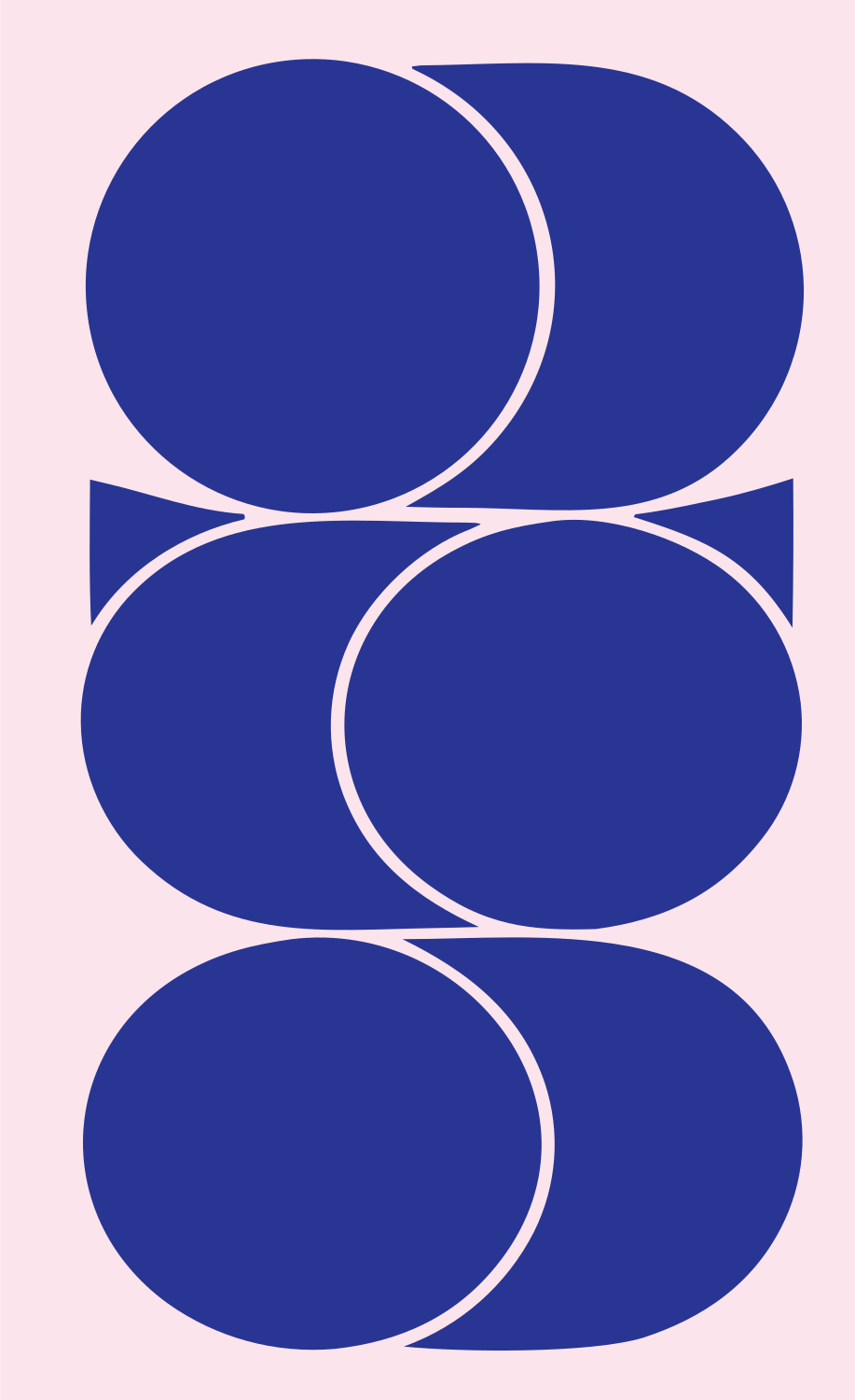 Layered Circles Overlap Logo #fce4ec/#283593