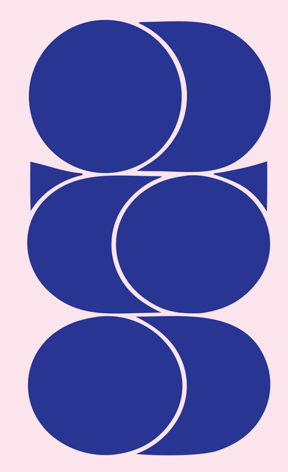 Layered Circles Overlap Logo #fce4ec/#283593