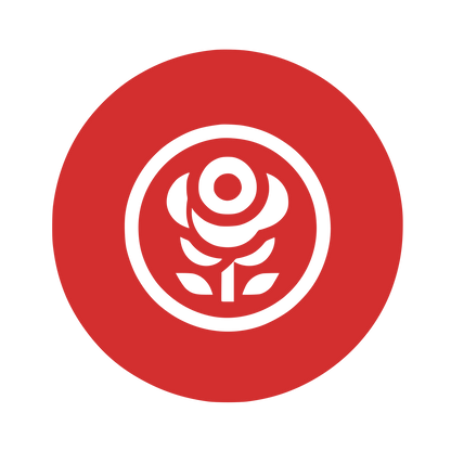 Abstract Rose Logo #D32F2F