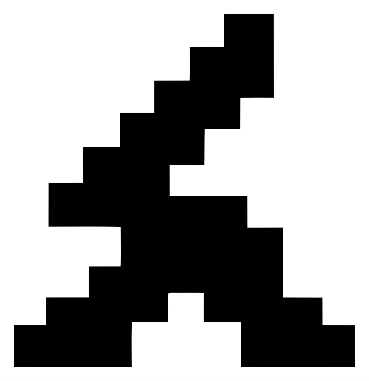 Pixel Mountain Peak Logo #ffffff/#000000
