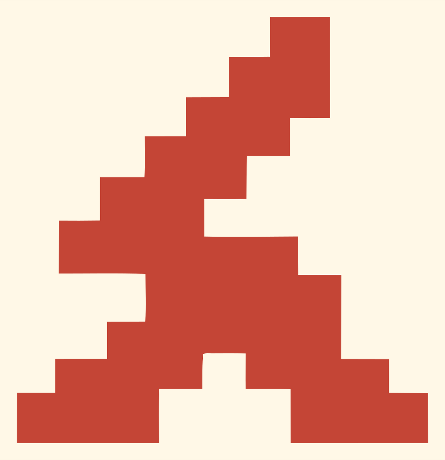 Pixel Mountain Peak Logo #fff8e7/#c44536