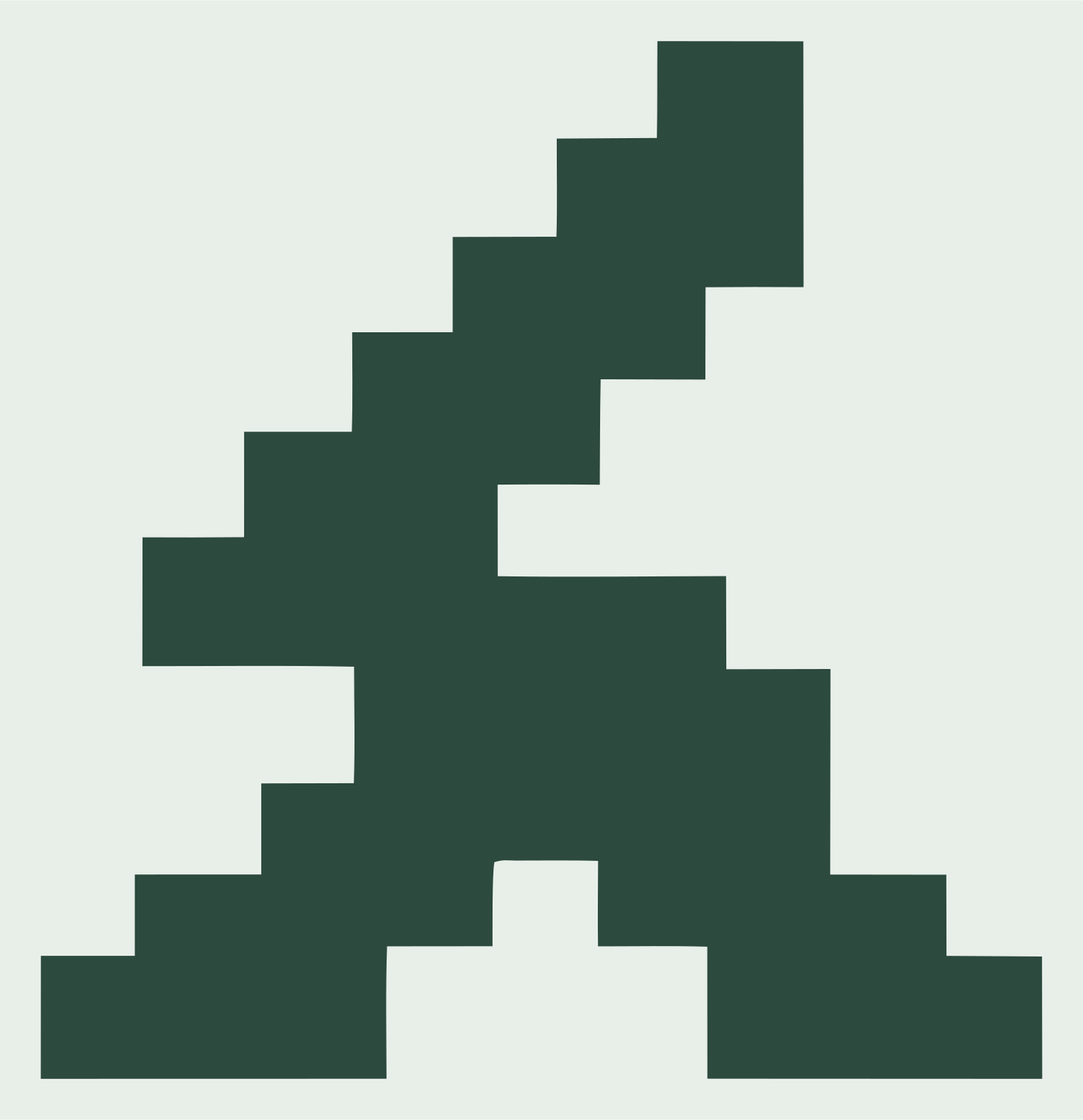 Pixel Mountain Peak Logo #e8efe9/#2d4a3e