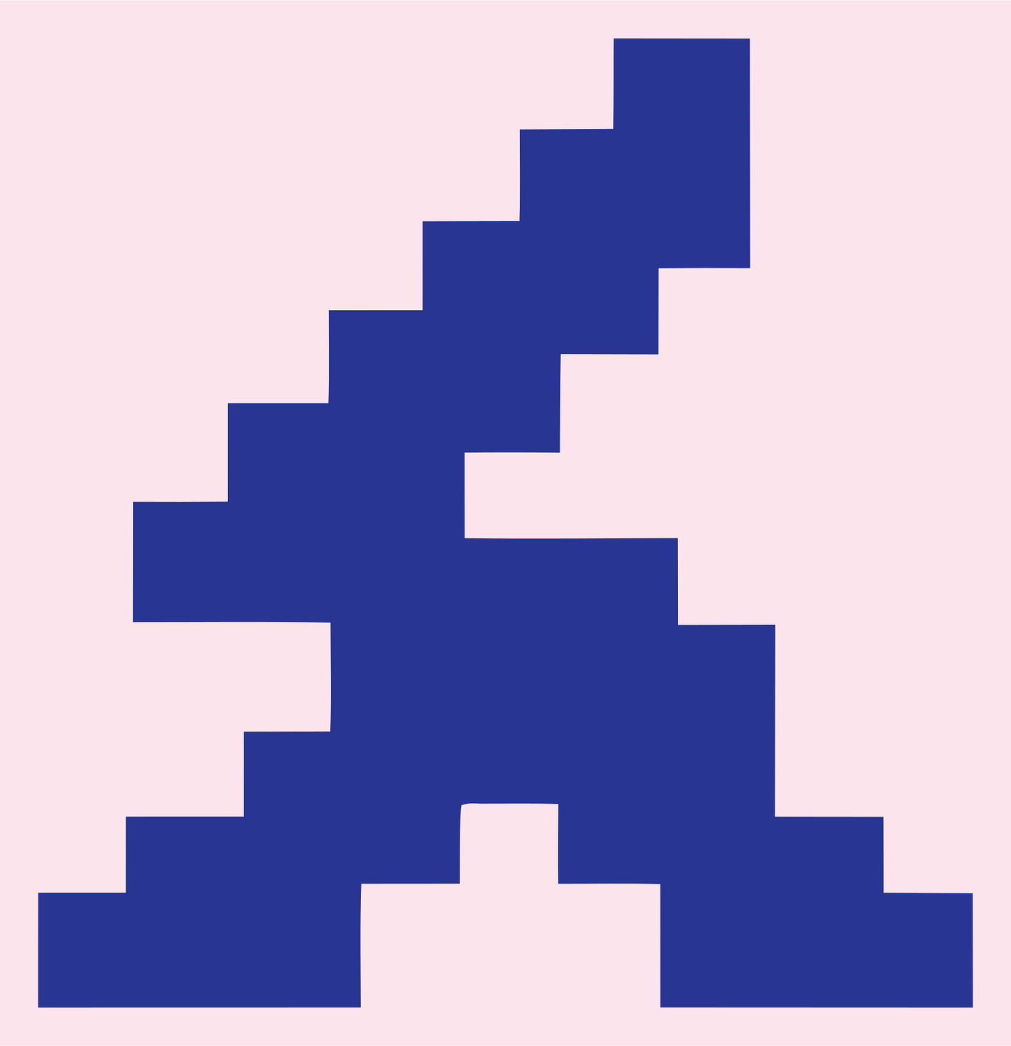 Pixel Mountain Peak Logo #fce4ec/#283593