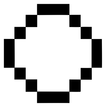 Pixel Circle Ring Logo #ffffff/#000000