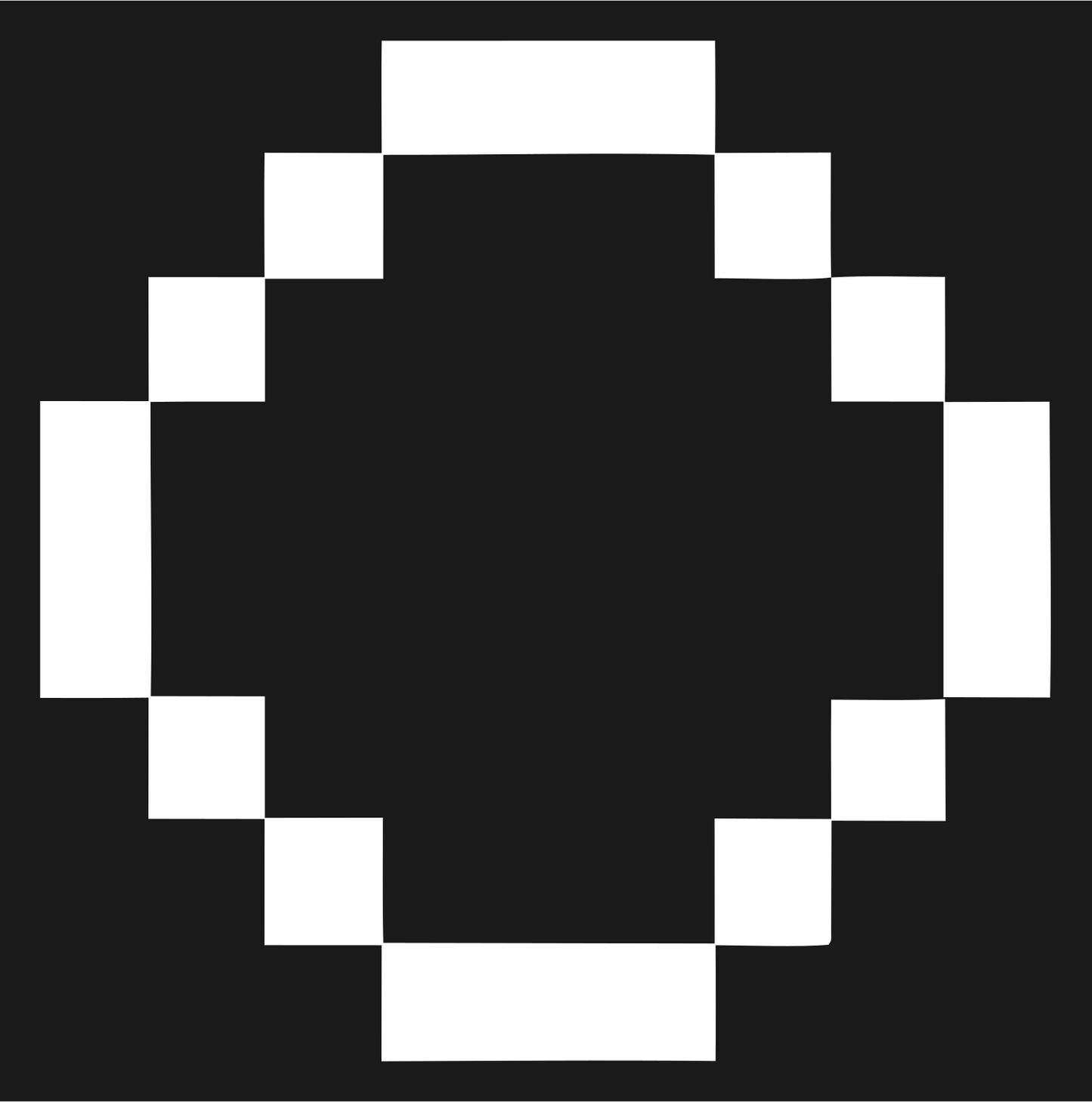 Pixel Circle Ring Logo #1a1a1a/#ffffff