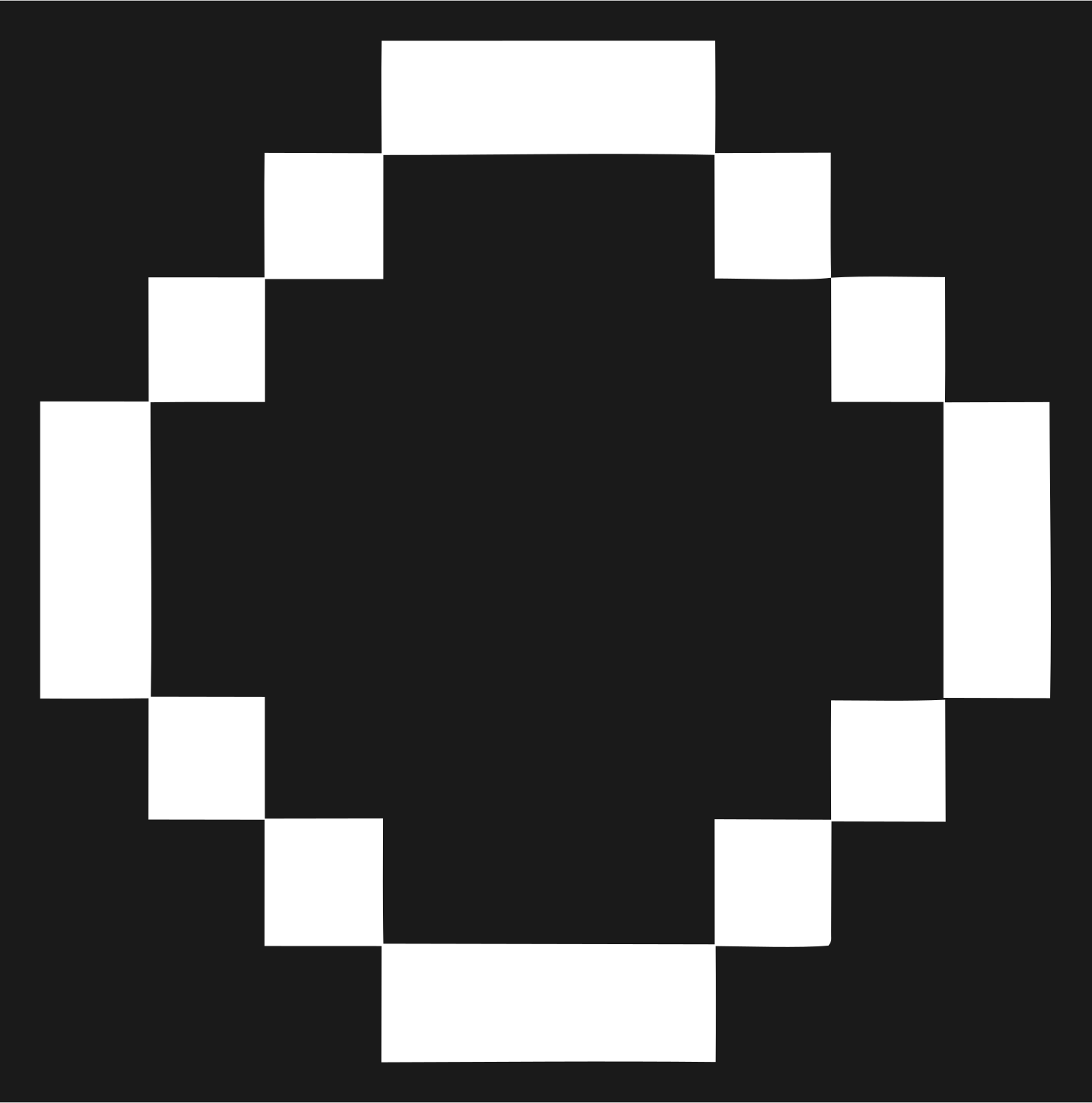 Pixel Circle Ring Logo #1a1a1a/#ffffff