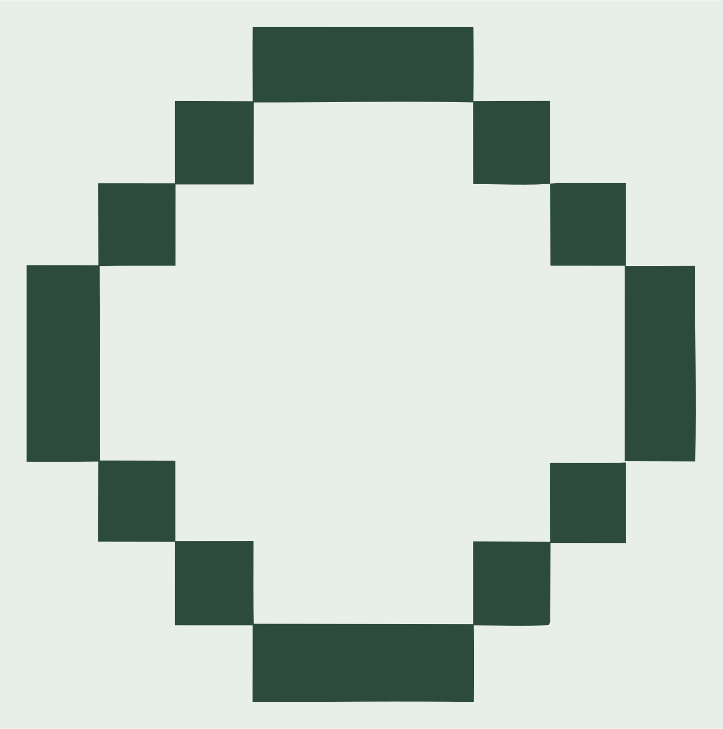 Pixel Circle Ring Logo #e8efe9/#2d4a3e