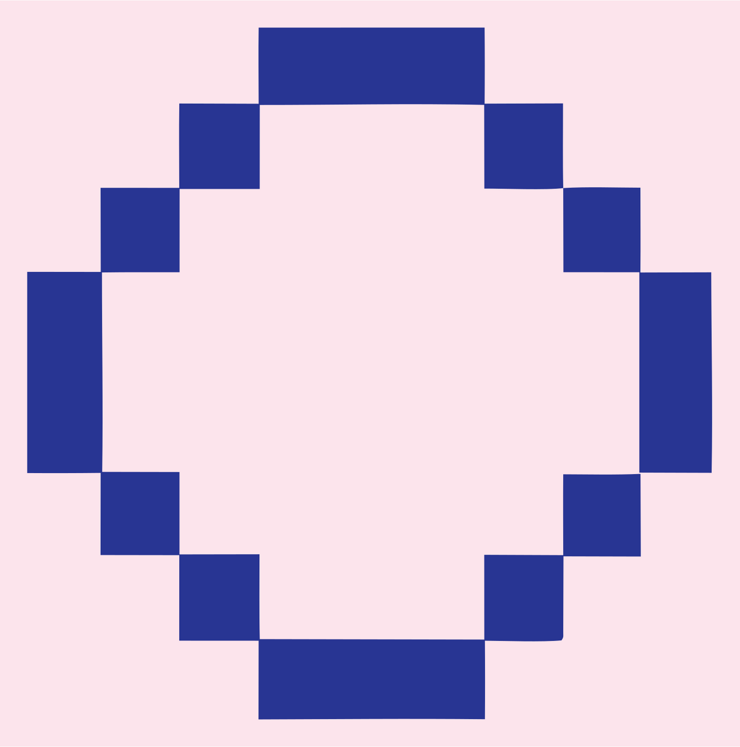 Pixel Circle Ring Logo #fce4ec/#283593