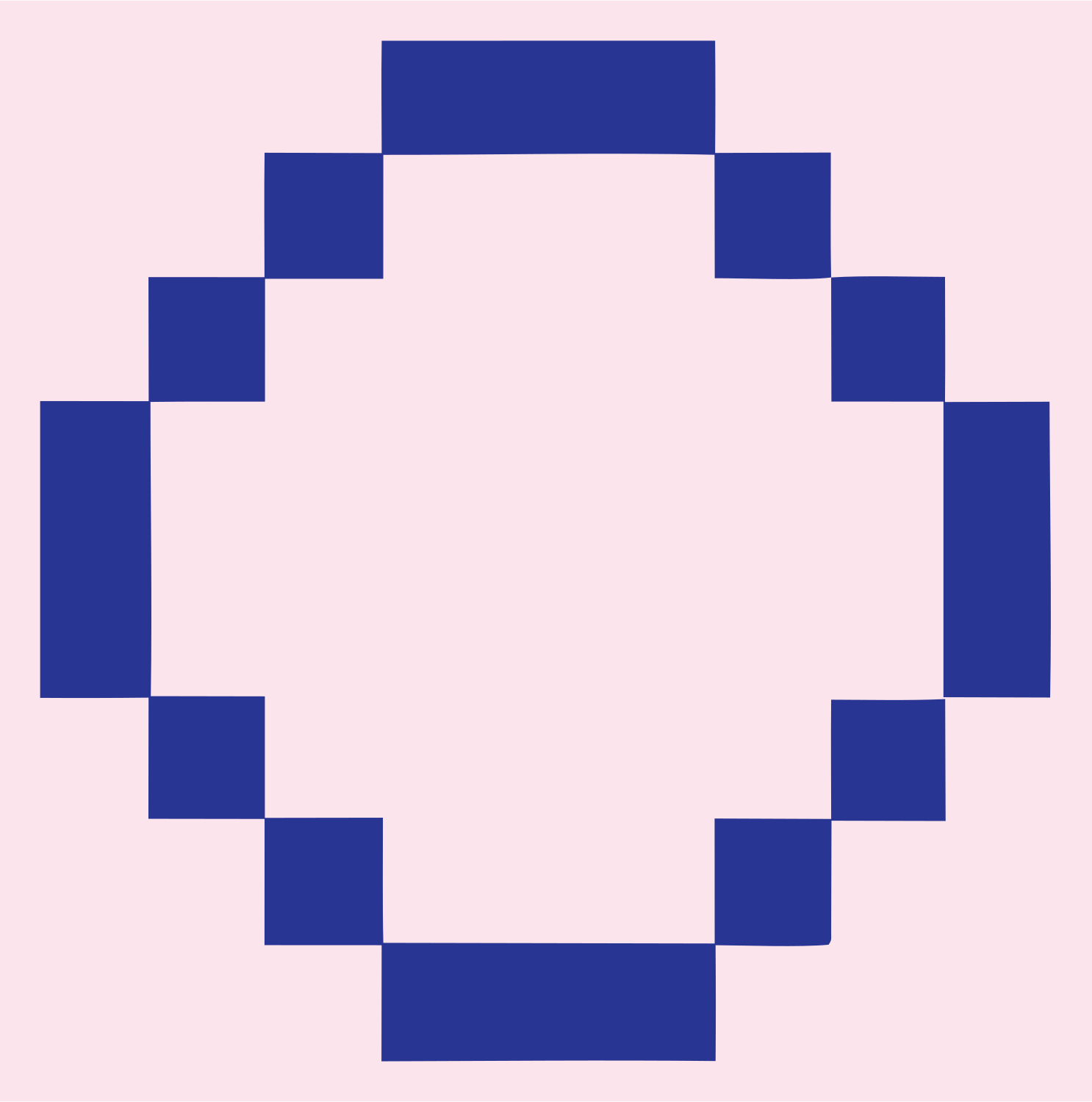 Pixel Circle Ring Logo #fce4ec/#283593