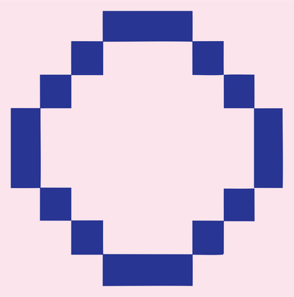 Pixel Circle Ring Logo #fce4ec/#283593