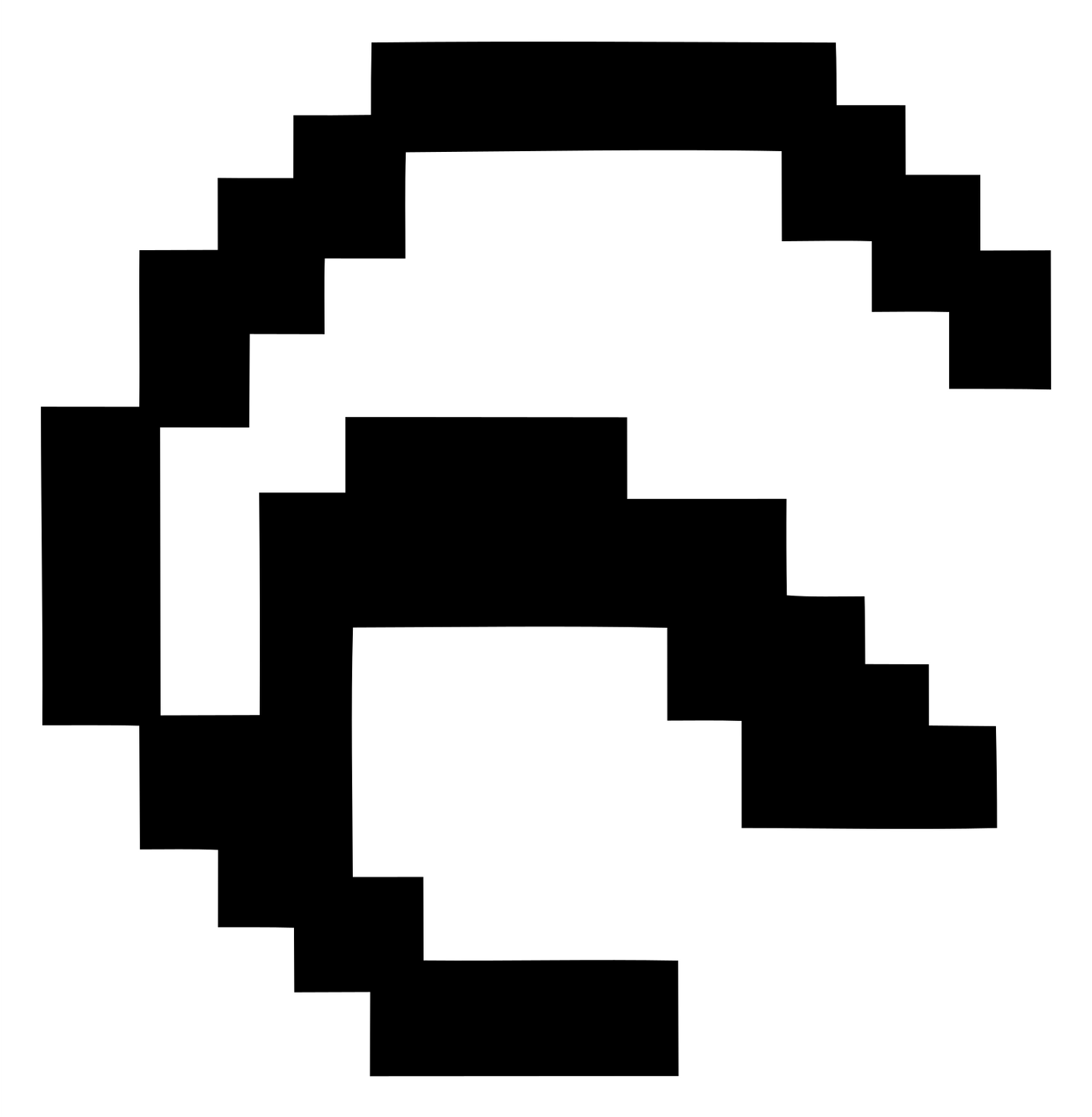 Pixel Spiral Peace Logo #ffffff/#000000