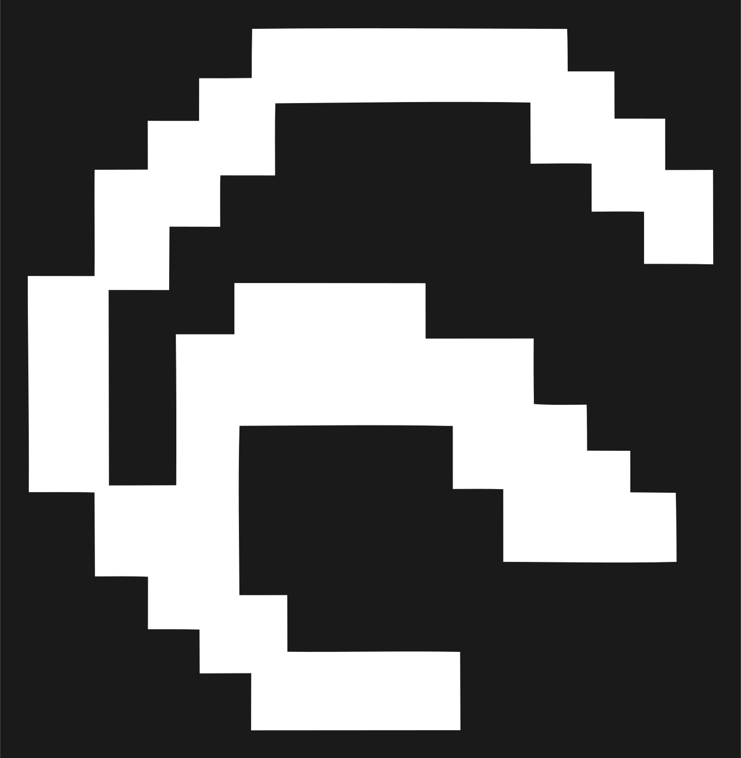 Pixel Spiral Peace Logo #1a1a1a/#ffffff