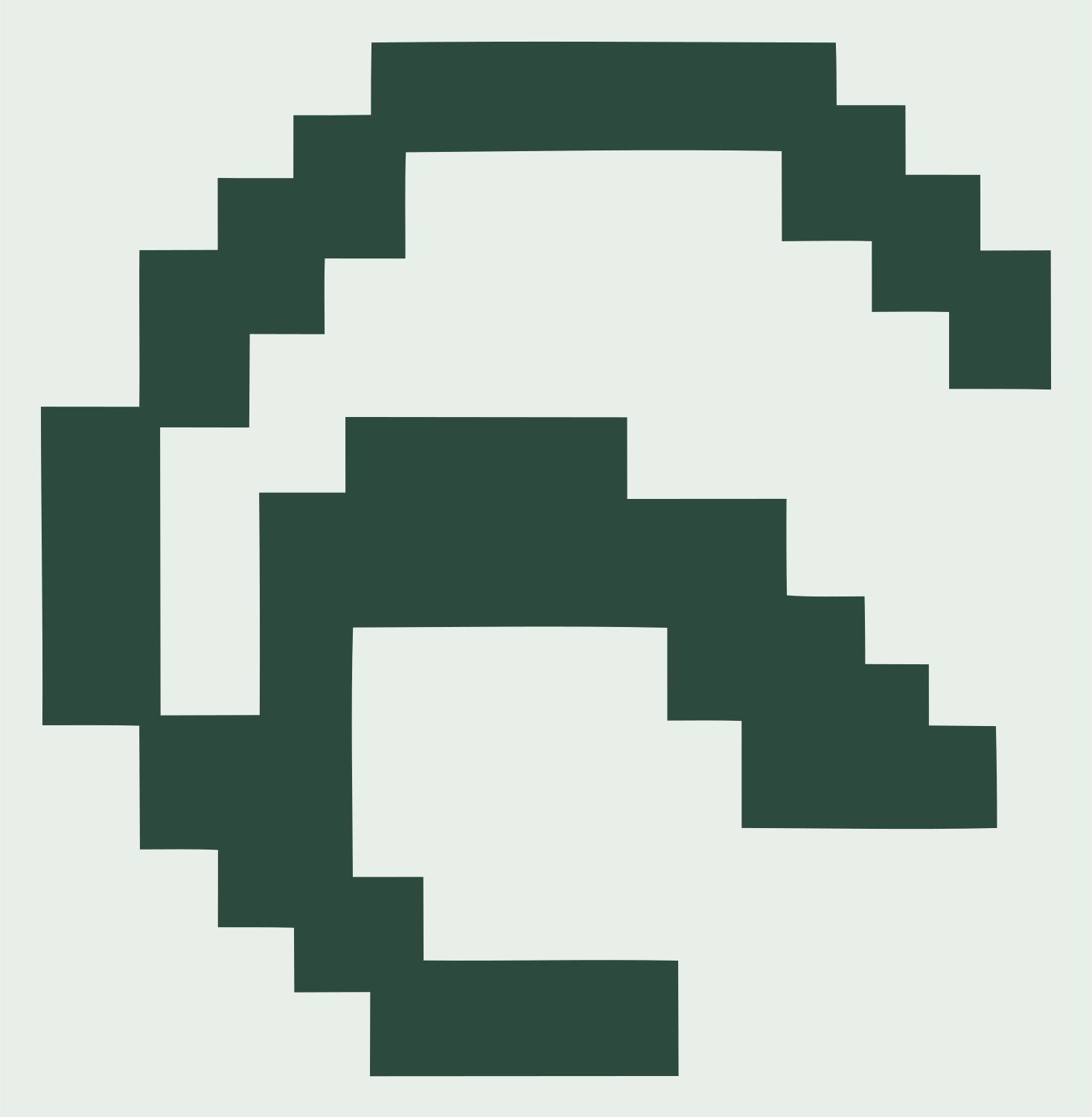 Pixel Spiral Peace Logo #e8efe9/#2d4a3e