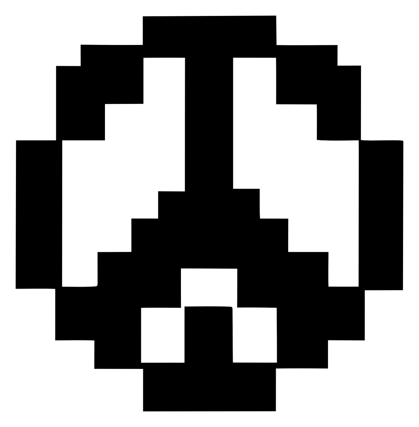 Pixel Peace Symbol Logo #ffffff/#000000