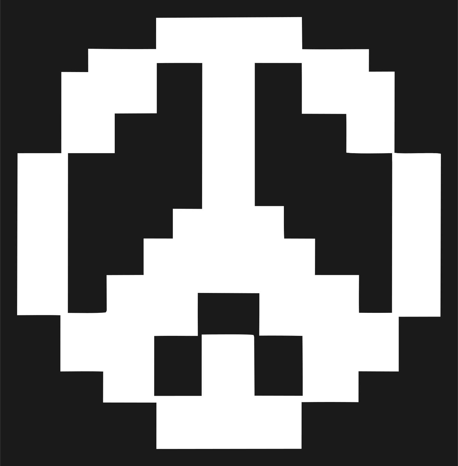 Pixel Peace Symbol Logo #1a1a1a/#ffffff