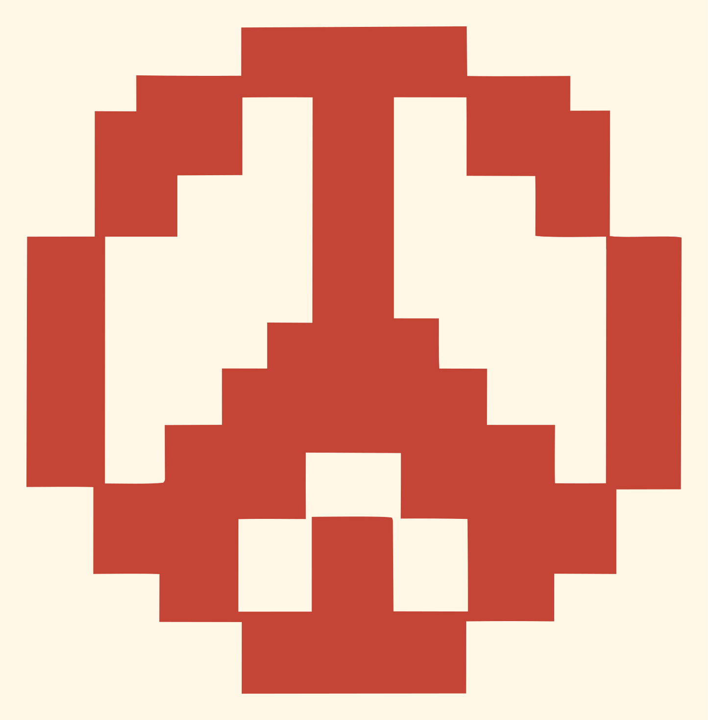 Pixel Peace Symbol Logo #fff8e7/#c44536