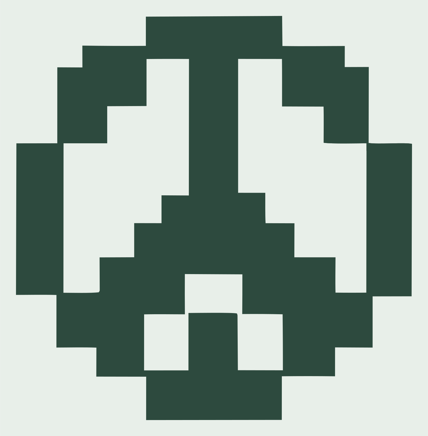 Pixel Peace Symbol Logo #e8efe9/#2d4a3e