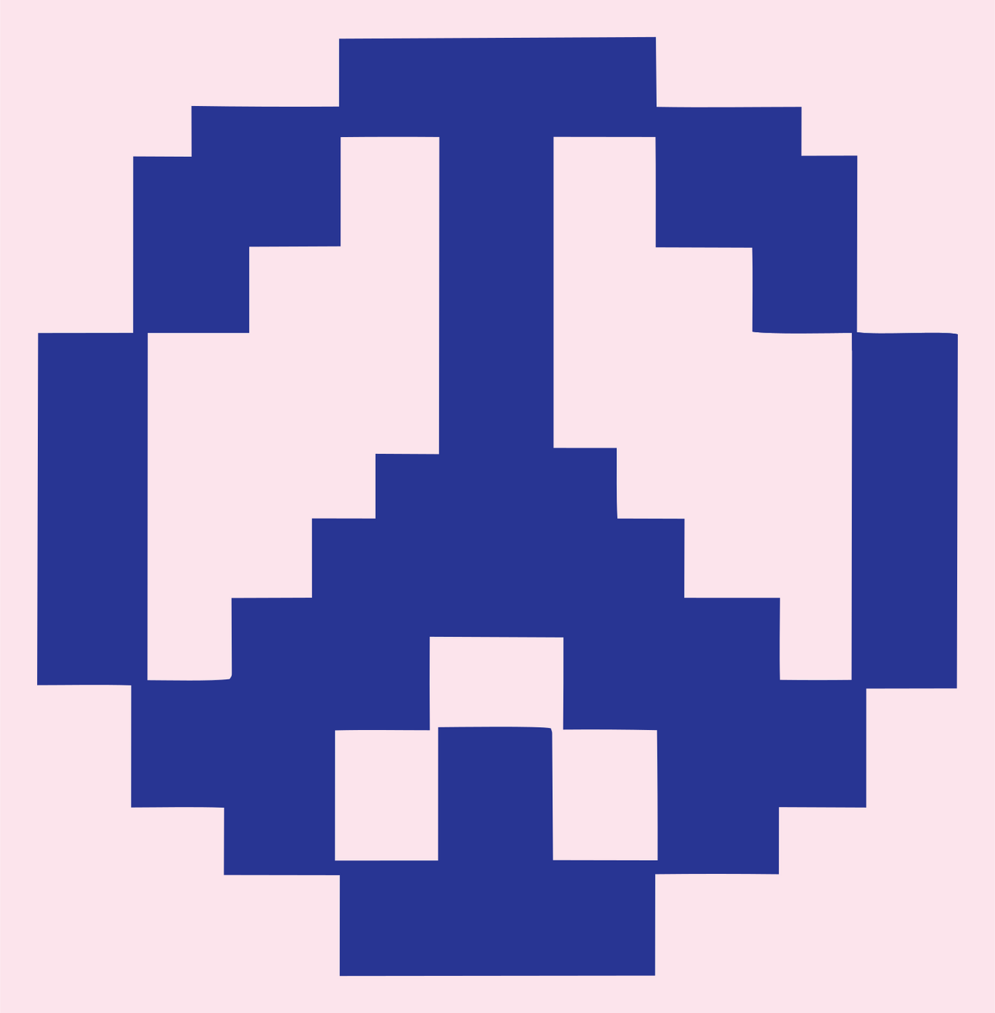 Pixel Peace Symbol Logo #fce4ec/#283593
