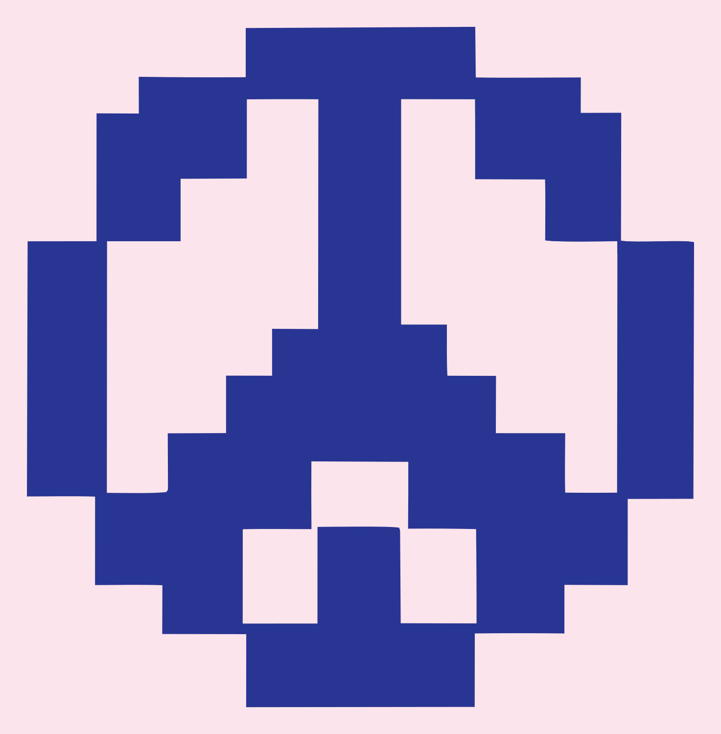 Pixel Peace Symbol Logo #fce4ec/#283593