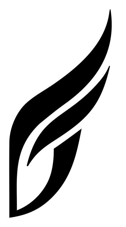 Sweeping Feather Wing Logo #ffffff/#000000