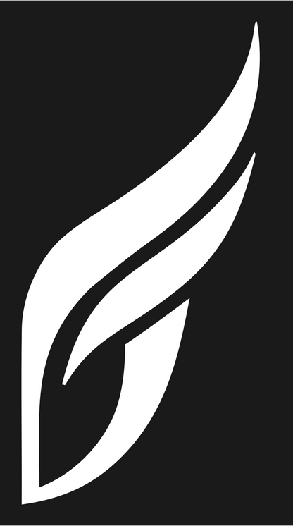 Sweeping Feather Wing Logo #1a1a1a/#ffffff