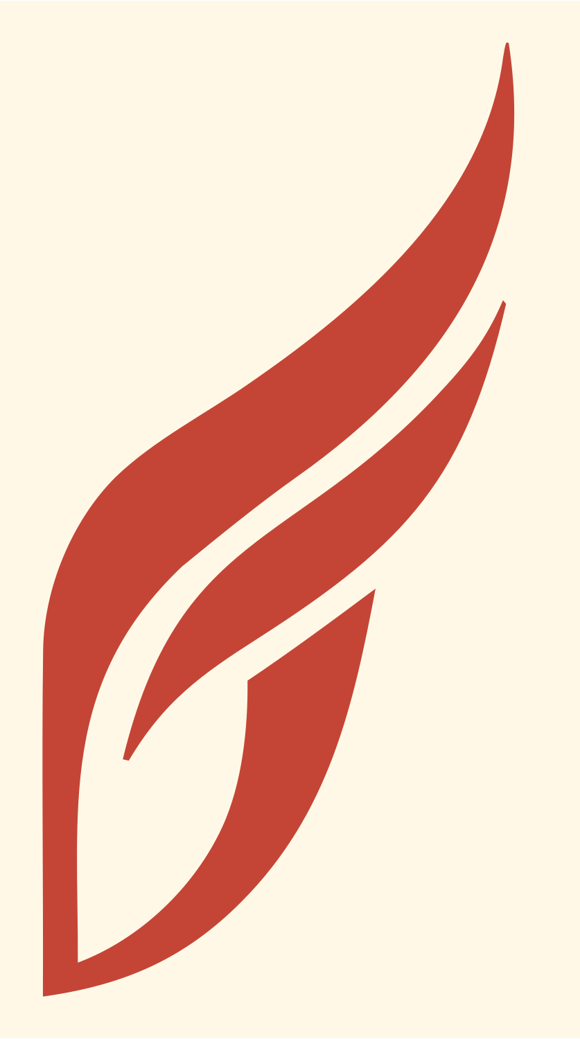 Sweeping Feather Wing Logo #fff8e7/#c44536